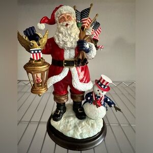 Danbury Mint Star Spangled Santa - Patriotic Christmas Decoration